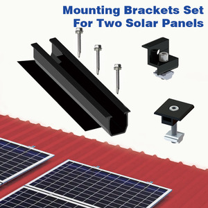 Алюминиевые черные анодированные мини-рельсы U-образной формы 200/250/300/400 мм для установки солнечных панелей на трапециевидные металлические крыши - Product Image 2