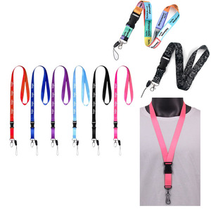 Promotional Custom Logo Lanyard Keychain Cheap Price Nylon & Polyester Blank Sublimation ID Card Badge Holder