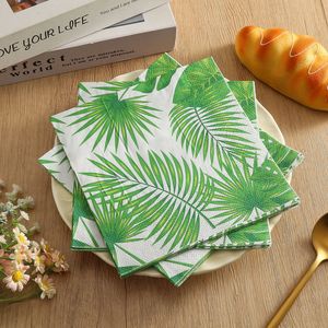Paper Napkins Double Layer Printed Palm Leaf Design 330mmx330mm Themed Party Disposable Tableware - Product Image 3