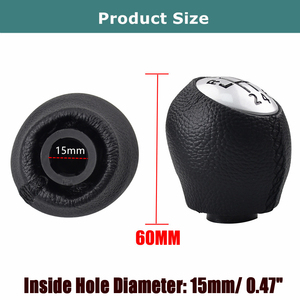 Perilla de palanca de cambios de coche de 5/6 velocidades, Bola de mango de cuero para Renault Megane MK3 Clio Laguna Nissan Interstar para Vauxhall Vivaro <span class=keywords><strong>Movano</strong></span> - Product Image 4