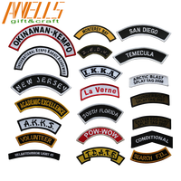 Logo personnalisé texte brodé moto motard patchs sergé tissu thermocollant coudre crochet boucle fixer paillettes pour chapeau de toute taille