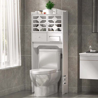 Étagères de salle de bain autoportantes personnalisées pour économiser de l'espace, support de papier toilette, organisateur de toilettes avec portes