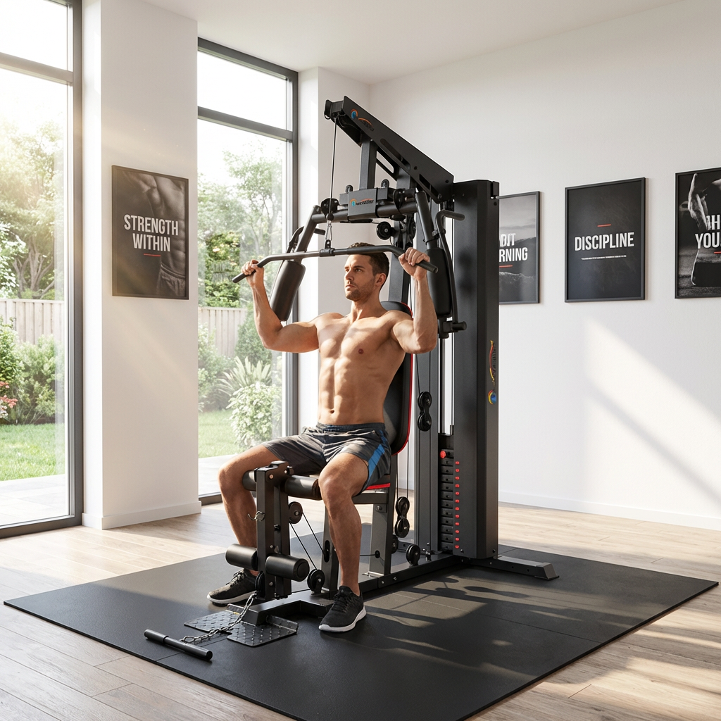 Complete Home Gym System Multi-Function Trainer Adjustable Cable Machine Strength Training Equipment