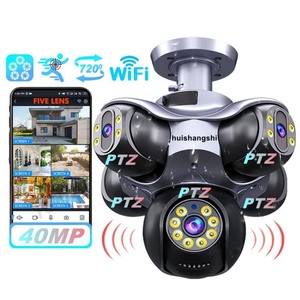 Outdoor IP65 Security 20K HD 40MP WIFI IP Cameras 5 Lens 5 Screen 5 PTZ <b>Motion</b> Tracking 2 Way Intercom Color Night Vision <b>Camera</b> - Product Image 1