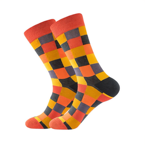 Chaussettes mi-mollet pour homme Angelina, motif à carreaux coloré, respirantes, tricotées, décontractées, pour tous les jours, taille 40-45 - Product Image 1