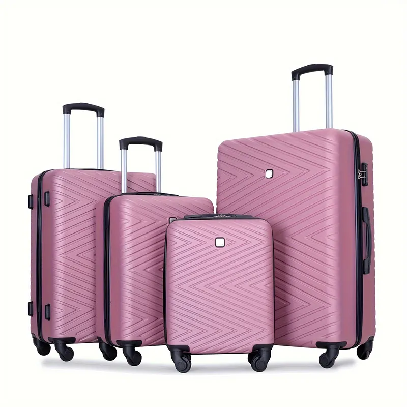 Jinyi conjunto de bagagem promocional 4 peças portátil para PC Conjuntos de bagagem lateral de policarbonato mala para mulheres