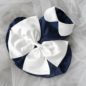 Vestido de noiva para cães, fantasia de vestido para animais de estimação, atacado pequeno azul marinho e branco, suprimentos para animais de estimação - Product Image 3