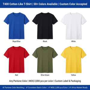 T-shirt promotionnel personnalisé en coton T400, extensible dans les 4 sens, anti-plis, 200 GSM, pour l'Afrique, OEM/ODM, vente en gros - Product Image 4
