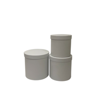 Boîte cylindrique noire en carton avec logo en relief doré, finition mate, boîte ronde pour fleurs avec couvercle pour cadre photo