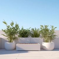 Jardinières d'extérieur personnalisées carrées et rectangulaires, jardinières en métal écologiques, jardinières modernes pour patio