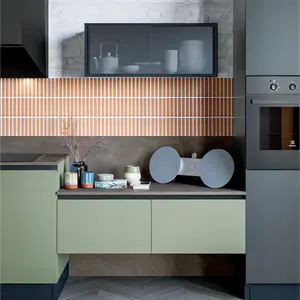 Design livre China Feito pronto para montar mobília modular do armário de cozinha branco moderno armários