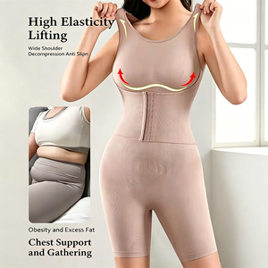 Body sculptant intégral sans couture pour femme, à double boutonnage, effet ventre plat et rehausseur de fesses, avec entrejambe ouvert - Product Image 3