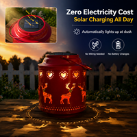 Lanterne LED de Noël de style nordique, alimentée par énergie solaire, rechargeable, portable, bougie électronique d'intérieur pour la décoration des fêtes
