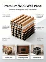 Panneaux de grille WPC écologiques modernes de qualité supérieure pour revêtement mural extérieur, design à lattes décoratif pour salle de sport et intérieur, éclairage LED