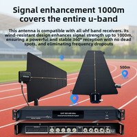 Amplificateur de signal de microphone sans fil UHF MA808/MA816 avec antenne directionnelle et support