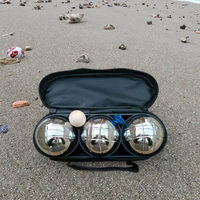Jeu de 3 boules de pétanque en métal argenté de 72mm pour le sport