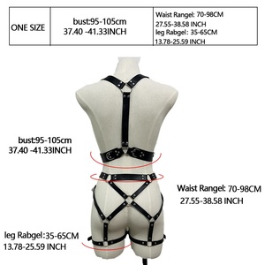 Ensemble <span class=keywords><strong>de</strong></span> lingerie sexy en cuir pour femme, harnais, jarretières, <span class=keywords><strong>bas</strong></span>, ceinture <span class=keywords><strong>de</strong></span> bondage, style BDSM Gothique Harajuku, jouet érotique, ceinture épée - Product Image 6