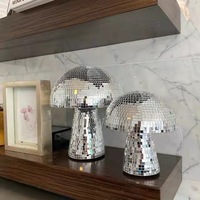 Nouvelle boule disco lumineuse en forme de champignon, grande, argentée, personnalisée, pour la décoration artistique de table à la maison et les fêtes