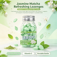 Pastilles rafraîchissantes au matcha et au jasmin, bonbons à la menthe compressés en forme de feuille, 40g, flacon portable