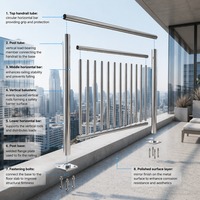 Système de balustrade en verre et acier inoxydable moderne pour balcon, escalier, appartement
