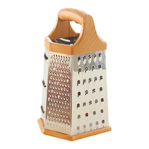 Kitchen Accessories Non Slippery rubber bottom Large Grating Surface 6 Sided Stainless Steel Box Cheese Grater