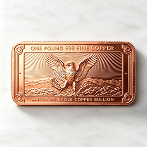 Lingote de Cobre Fino 999 de Una Libra, American Eagle, 16oz 454g, Grado de Inversión, Rectangular Sólido, Grabado, Prensapapeles - Product Image 4