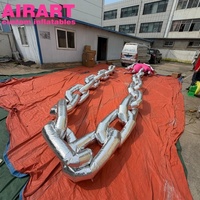 Chaînes en fer gonflables argentées de grande taille pour la décoration de scène, chaînes en fer gonflables pour la décoration de bâtiments et les expositions