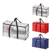 Sacs de déménagement extra-larges en PP tissé, résistants, imperméables, pour couettes et vêtements, avec poignées et fermetures éclair