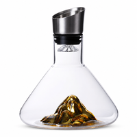 Carafe en cristal sans plomb de luxe en forme de montagne avec couvercle pour cadeaux de mariage et banquets