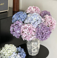 Arrangement floral de mariage éternel, fleurs artificielles réalistes au toucher réel, Hortensia rouge bordeaux, rose pâle, bleu, blanc, vert
