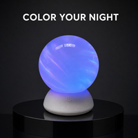 Lampe d'ambiance RGB Galaxy Globe Warm Orb rechargeable en ABS, veilleuse LED tactile à intensité variable Type-C, cadeau pour chambre à coucher étoilée, OEM