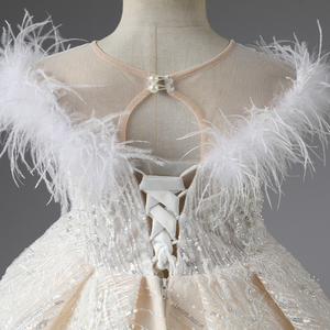 Không tay bóng áo choàng trẻ em 6 năm + trẻ em cửa hàng phong cách ăn mặc in vải tuyn lưới Sequins lông hoa ruffles ODM - Product Image 4