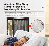 Porte moustiquaire invisible pliante en alliage d'aluminium à mailles diamantées sur mesure pour usage domestique, prévention des moustiques et protection des animaux domestiques.