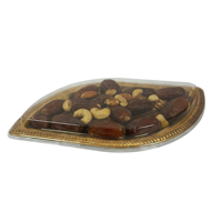 Boîtes cadeaux en forme de feuille, vente en gros d'usine, boîtes d'emballage jetables en PET de qualité alimentaire pour baklava, chocolats, dattes, avec couvercle transparent