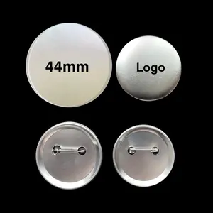 Button Pins Cheap Custom Made 44mm Round Shaped Tinplate Material Metal Brooch Badges for Promotion