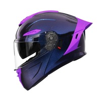 Casque de moto modulaire à visière rabattable homologué DOT, double visière, matériau ABS, peinture colorée caméléon, quatre saisons, AXK