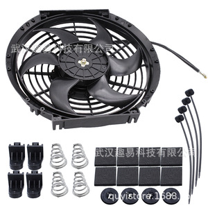 พัดลมคอนเดนเซอร์ใบพัดโค้ง 6 ใบ ขนาด 10 นิ้ว 12V 80W สำหรับอุปกรณ์ทำความเย็น ปรับแต่งรถยนต์ - Product Image 2