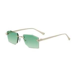 2025 nuevas gafas de sol de alta gama Retro poligonal sin Marco embellecedor de diamantes para mujeres y hombres <span class=keywords><strong>lentes</strong></span> grises polarizadas estilo cuadrado - Product Image 4
