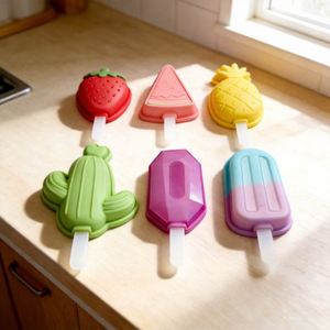 Reusable Food Grade <b>Silicone</b> Fruit-shaped Ice Cream Makers for Strawberries Pineapples Watermelons Cacti & Diamonds - Product Image 4