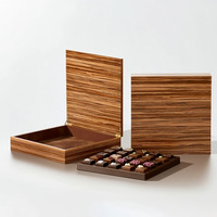 Caja de Regalo de Lujo para Dátiles de Chocolate de Ramadán, Caja de Almacenamiento de Chocolate de Nogal Mate Personalizada, Caja de Madera Reciclable con Tapa Abatible para Chocolate