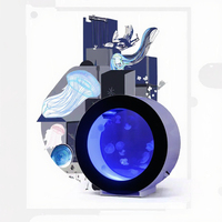 Kreative kleine runde Acryl Quallen Aquarium Desktop Aquarium für Wohnzimmer oder Esszimmer Geschenk idee für den Hausgebrauch