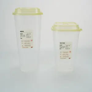 Multi-capacity PP transparent disposable beverage plastic cups with lids for smoothies iced coffee yogurt shakes