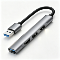 HUB USB de 4 puertos USB3.0 Velocidad de transferencia de hasta 5Gpbs Cuerpo metálico con carcasa de aleación de aluminio