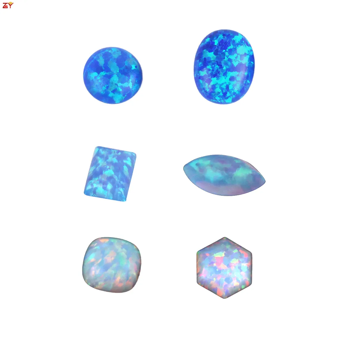 Custom geometric shapes collection diy sizes colors synthetic opal jewelry gems stick art accessory cabochon stone