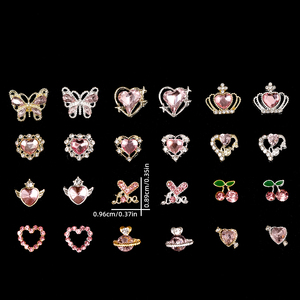Luxe Pro Big Strass Designer Papillon Coeur <span class=keywords><strong>Décoration</strong></span> Nail Charme <span class=keywords><strong>Faux</strong></span> <span class=keywords><strong>Ongles</strong></span> En Métal <span class=keywords><strong>Décoration</strong></span> En Gros - Product Image 5