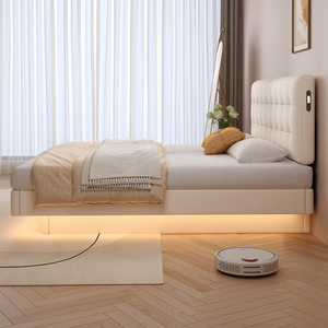 <span class=keywords><strong>Lit</strong></span> à cadre souple moderne minimaliste économique avec un grand espace de rangement, dossier réglable et léger - Product Image 3