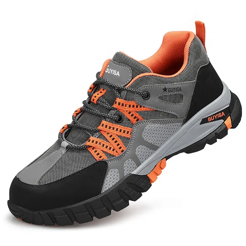 Men's Fashion Lightweight Waterproof Mountaineering Sports Safety Shoes Anti-smashing Anti-puncture Industrial Safety Shoes