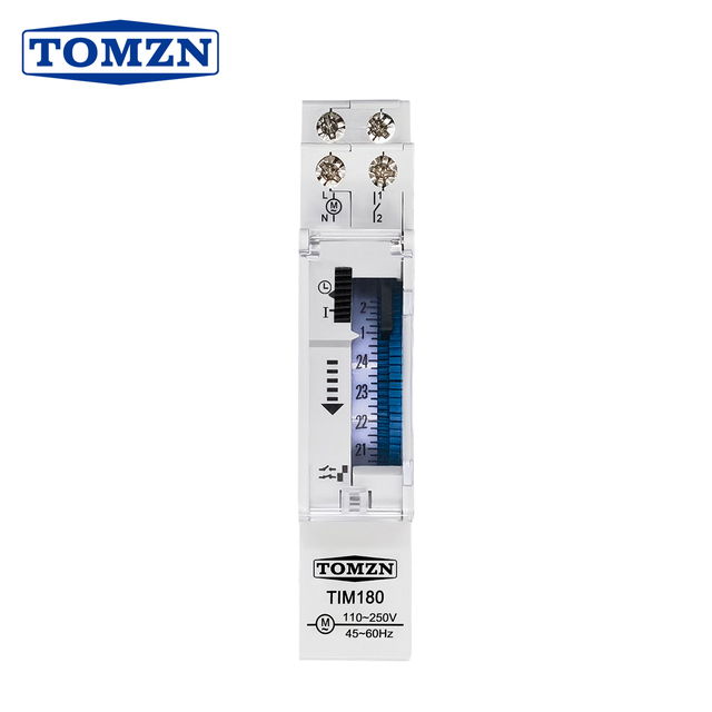 TOMZN 24-Hour Mechanical Time Control Switch Relay 110V 230VAC 16A 45-60Hz Timer/Constant-ON 15 Minutes Air Conditioning Control