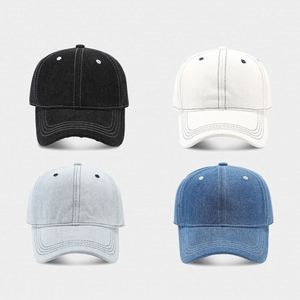 Literary Retro Solid Color Denim Soft Top Baseball Cap Women's Simple Casual Outdoor <b>Sunscreen</b> Sunshade Jean Sports Cap - Product Image 2