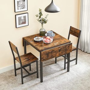 <strong>Small</strong> Kitchen <strong>Table</strong> Set of <strong>2</strong> Industrial <strong>Dining</strong> <strong>Table</strong> Breakfast <strong>Table</strong> <strong>and</strong> <strong>2</strong> <strong>Chairs</strong> <strong>Dining</strong> Room Apartment Furniture - Product Image 1